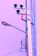 Vintage Lamp post and lamp brick pastel color creative texture and pattern for design and decoration isolate on background close up