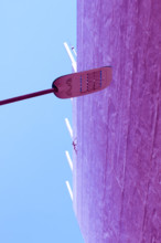 Vintage Lamp post and lamp brick pastel color creative texture and pattern for design and decoration isolate on background close up