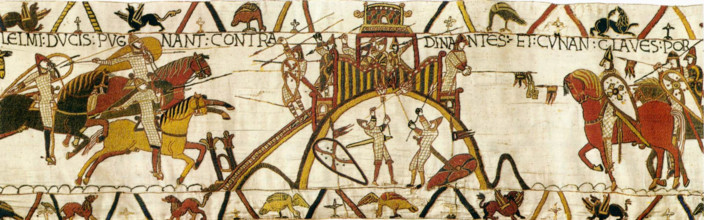 The Bayeux Tapestry (detail)   circa 1080.   1159 Tapestry by unknown weaver - The Bayeux Tapestry (detail) - WGA24162