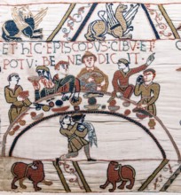 Bayeux Tapestry scene43 banquet Odo.