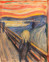 The Scream (Skrik) by Edvard Munch (1863-1944), oil, tempera & pastel on cardboard, 1893. Original version, National Gallery, Oslo.