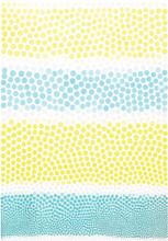 Turquoise blue and yellow doted stripes, vector illustration
