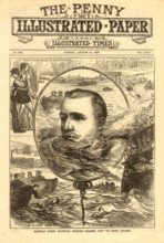 1878 Penny Illustrated Paper front page Captain Matthew Webb 1st English Channel Swimmer