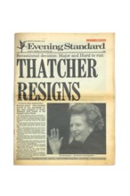 Thatcher Resigns, Evening Standard Newspaper, 22nd November 1990.