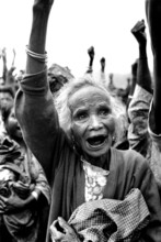 Demonstration to support Fretilin freedom fighters against Indonesian infiltration invasion of East Timor 1975