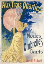 THREE QUARTERS: MODES SUNSHADES GLOVES René Péan (1875-1940). "Aux Trois Quartiers : modes ombrelles, gants (1899)". Paris, musée Carnavalet.