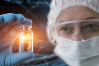 DNA molecule research. Genetic research abstract concept. Medical concept.