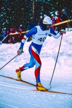 Patrick Rémy (FRA) competing in the men's 10km cross country skiing at the 1994 Olympic Winter Games.