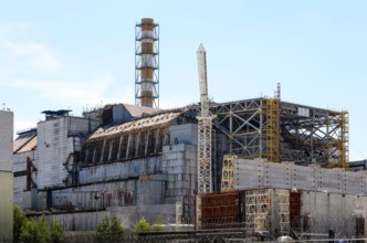 Reactor 4 of the Prypiat power plant that exploded in 1986 resulting in the worst nuclear disaster of all times. Chernobyl Exclusion Zone, Ukraine