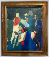 Aix-En-Provence, France - 04 20 2023: Granet Museum. Footballers painted by Nicolas De Stael