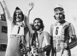 --- Olympiade Innsbruck 1976, Riesenslalom: Podium mit Good, Sieger Hemmi, Stenmark#Olympic Games Innsbruck 1976, Giant Slalom: podium with Good, winner Hemmi, Stenmark- RDB BY DUKAS