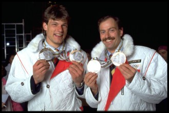 --- Olympische Winterspiele in Albertville 1992: Gusti Weder und Donat Acklin#Olympic Winter Games in Albertville 1992: Gusti Weder und Donat Acklin- RDB BY DUKAS