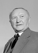 Konrad Adenauer. Portrait of the first Chancellor of the Federal Rebuplic of Germany, Konrad Hermann Joseph Adenauer (1876-1967) in the White House in 1959