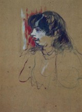 'Femme de Maison' by Henri de Toulouse-Lautrec features a woman from a household or brothel setting, capturing the subject’s expression and lifestyle with characteristic Toulouse-Lautrec detail.