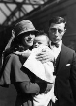 Studio Publicity Still: Buster Keaton with wife Natalie Talmadge and son Joseph   1923