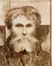Gustave Moreau (1826-1898), self-portrait drawing of the French Symbolist painter in pen and ink, 1872