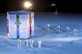 February 25, 2018 - Pyeongchang, GANGWON, SOUTH KOREA - Feb 25, 2018-Pyeongchang, South Korea-Entertainers perform during the Beijing segment during the Closing Ceremony of the PyeongChang 2018 Winter...