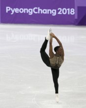 February 11, 2018 - Pyeongchang, KOREA - Mae Berenice Meite (FRA) during the women's short program team figure skating event during the Pyeongchang 2018 Olympic Winter Games at Gangneung Ice Arena. (C...