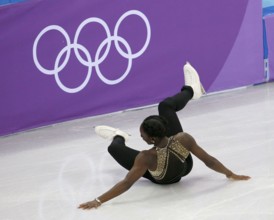 February 11, 2018 - Pyeongchang, KOREA - Mae Berenice Meite (FRA) during the women's short program team figure skating event during the Pyeongchang 2018 Olympic Winter Games at Gangneung Ice Arena. (C...