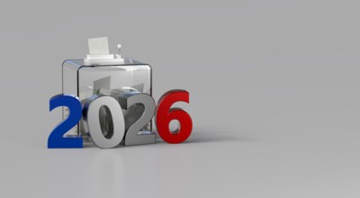 Ballot box for the 2026 municipal elections - 3D rendering