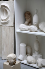 Interior view of Brancusi Studio Paris, recreated in Museum Gallery Renzo Piano Building, Paris, France