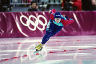 Bonnie Blair USA competing at the 1994 Olympic Winter Games, Lillehammer, Norway.