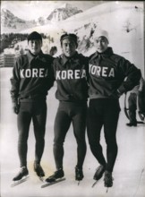 Jan. 01, 1948 - The speed skating team from Korea. Ready for the olympic games.: Members of the Speed Ice Skating Team from Korea seen on arrival at St. Moritz where they are preparing for the forthco...