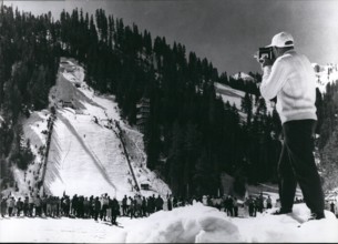 Dec. 12, 1959 - Olympic atmosphere in Squaw Valley: In Squaw Valley in California, where from Feb. 18th till 28th, 1960 the Olympic Games will be held, first audience is already gathering.