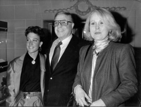 Actor dancer Gene Kelly with family at theatre