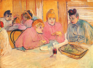 Lautrec the ladies in the brothel dining room 1893