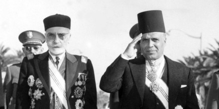 Tunisia achieves Independence in 1956. The Bey of Tunis with Tunisia's first Prime Minister Habib Bourguiba. Muhammad VIII al-Amin was the last Bey of Tunisia until he was deposed in 1957