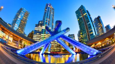 Olympic Cauldron at jack Poole Plaza , landmarks of the 2010 Winter Olympic Games,British Columbia,Canada
