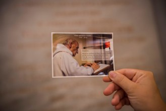 A picture of Father Jacques Hamel - Saint Bartholomew's church, Rome, Italy.