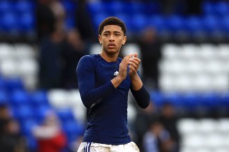 Birmingham, UK. 07th Mar, 2020.   Jude Bellingham of Birmingham City applauds the Birmingham City fans after the Sky Bet Championship match between Birmingham City and Reading at St Andrews, Birmingha...
