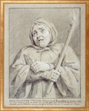 Mary Margaret of Aubrey Jean Restout (1692-1768). "Marie Marguerite d'Aubray, marquise de Brinvilliers, eut la tête coupée, son corps brûlé en Place de Grève le 16 juillet 1676". Dessin. Paris, musée ...
