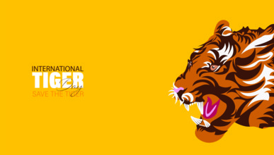 Vector Illustration of International Tiger Day 29th July, an annual celebration to raise awareness for tiger conservation.