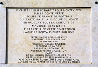 France, Cote d'Azur ; Villefranche-sur-Mer; commemoration tablet for the participation of French