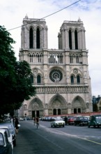 Notre Dame, Notre-Dame, medieval Catholic cathedral, Paris, France in 1970
