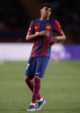 Barcelona, Spain. 12th Mar, 2024. Lamine Yamal of FC Barcelona during the UEFA Champions League match at Estadi Olimpic Lluis Companys, Barcelona. Picture credit should read: Jonathan Moscrop/Sportima...