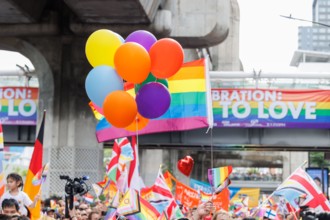 Bangkok Pride Festival 2024 Parade of LGBTQIAN people at Siam Center MBK in concept Celebration Of Love Pride Month, 1 June 2024, Bangkok, Thailand.