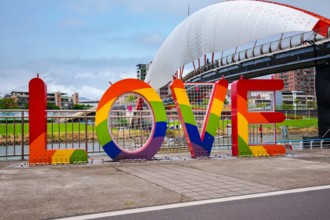 Love sign in Taipei , pride month