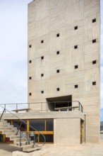 Rooftop buildings at the Unité d'Habitation (Cité Radieuse), Marseille, by Le Corbusier, 1947-52, housing block, UNESCO World Heritage Site.