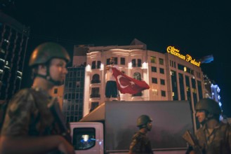 Jul 15, 2016 - Istanbul, Turkey - Shortly after the military coup was declared under way, anti-coup supporters start flowing to Taksim Square. (Credit Image: © Emanuele Satolli via ZUMA Wire)