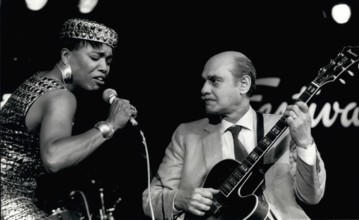 Jul 17, 1990 - Montreux, France - Jazz Festival of Montreux Dee Dee Bridgewater (L) and Joe Pass (R) enthused the audience with a fiery session during the Grand Gala Night of the Montreux Jazz Festiva...