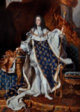 King Roi Louis XV 1710-74 in Coronation Robes 1742  Rigaud Hyacinthe 1659-1743 France French Louvre Museum Paris France, ( Louis XV was the King of France from 1715 to 1774, reigning from the age of f...