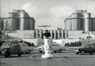 Feb. 06, 1964 - Traffic Officer Directs from Podium, Varsovie Square, Paris