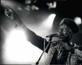 Jul. 07, 1991 - Jimmy Cliff in Montreux: Reggae-star Jimmy Cliff is seen here during his performance at the year's Montreux Jazz Festival July 17th.