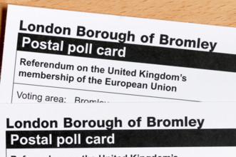 Postal poll cards for the 2016 Referendum on the United Kingdom's membership of the European Union.