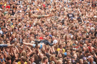 Kostrzyn, Poland - August 05, 2017: People having fun at a concert during the 23rd Woodstock Festival Poland.
