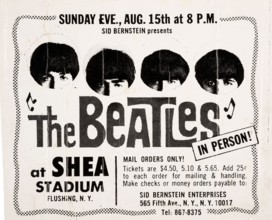 Beatles Shea Stadium Oversized Advertisement (1965)